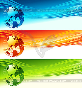 Abstract waves with globe. design eps 10 - vector clipart