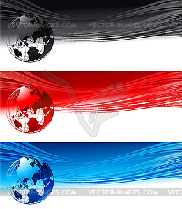 Abstract waves with globe. design eps 10 - vector clip art