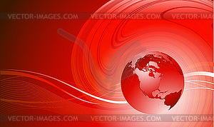 Abstract waves with globe. design eps 10 - vector clipart