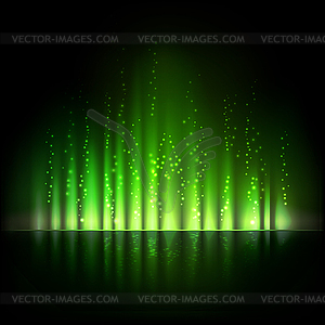 Green aurora light. Abstract backgrounds - vector image