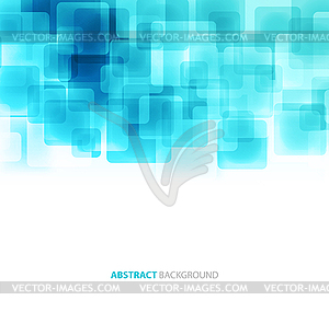 Blue shiny squares technical background - vector clipart