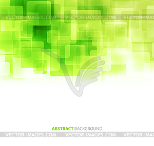 Green shiny squares technical background - vector image