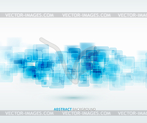 Blue shiny squares technical background - vector clip art