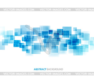 Blue shiny squares technical background - vector image