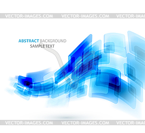 Blue shiny squares technical background - color vector clipart