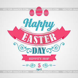 Happy Easter Typographical Background - vector image