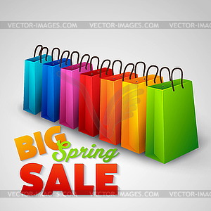 Big spring sale poster - vector clipart