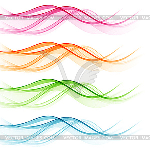 Набор абстрактных цветных волнистых линий - векторный клипарт Royalty-Free