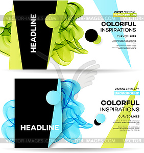 Abstract smoky waves background. Template brochure - royalty-free vector image