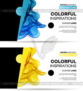 Abstract smoky waves background. Template brochure - vector clip art