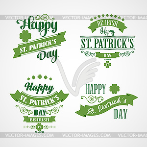 Happy Saint Patrick`s Day Card. Typographic With - vector image