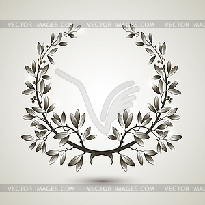 Silver laurel wreath - royalty-free vector image