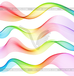 Set of Abstract smoke curved lines - vector clip art