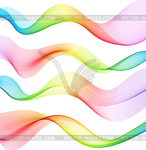 Set of Abstract smoke curved lines - vector clipart