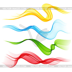 Set of Abstract smoke curved lines - vector EPS clipart