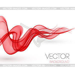 Abstract red smoky waves background. Template - vector image