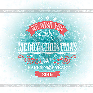 Typographic Retro Christmas Design - vector clipart