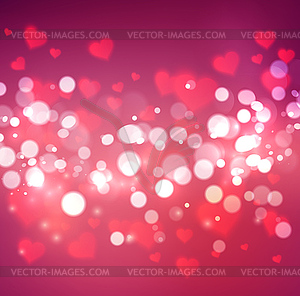 Confetti falling of red hearts - vector clipart