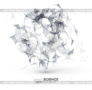 Wireframe mesh polygonal background - vector image