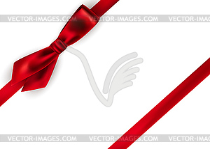 Shiny red satin ribbon - royalty-free vector clipart