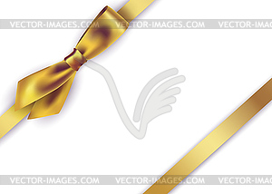 Shiny gold satin ribbon - vector image