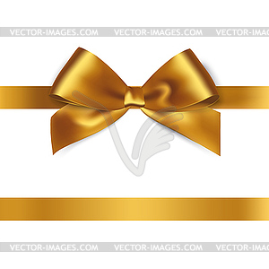 Shiny gold satin ribbon - vector clipart
