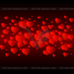 Confetti falling of red hearts - vector image