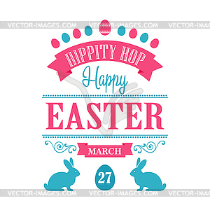 Happy Easter Typographical Background - vector clip art