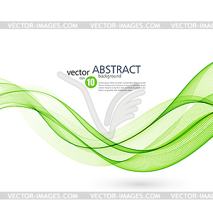 Abstract background, green wavy - vector image