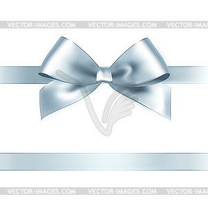 Shiny silver satin ribbon - vector clip art