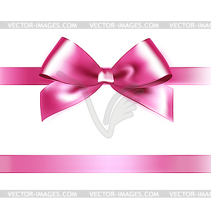 Shiny pink satin ribbon - vector image