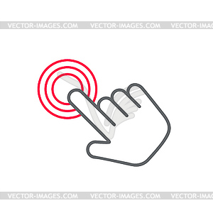 Click hand icon, click hand icon , flat click hand - vector image