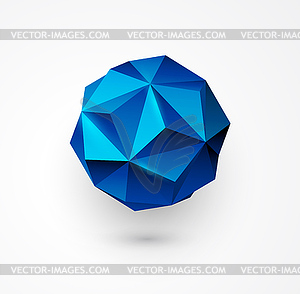 Abstract polygon shape. low poly sphere - vector EPS clipart