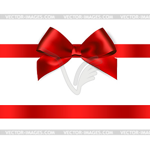 Shiny red satin ribbon - vector clipart / vector image