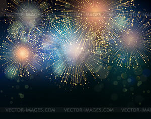 Holiday Fireworks Background - color vector clipart