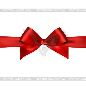 Shiny red satin ribbon - vector image