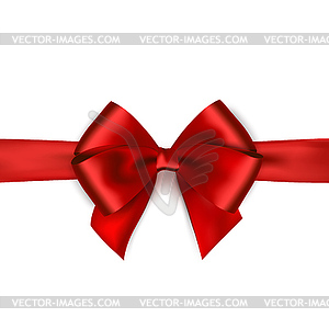 Shiny red satin ribbon - vector clip art