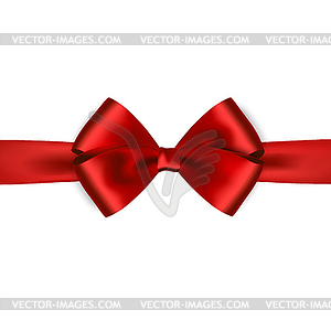 Shiny red satin ribbon - vector clipart