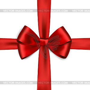 Shiny red satin ribbon - vector image