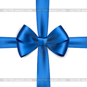 Shiny blue satin ribbon - vector image