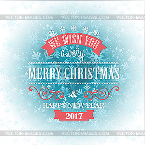 Typographic Retro Christmas Design - vector image