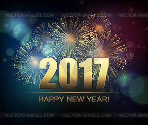 Holiday Fireworks Background - vector image