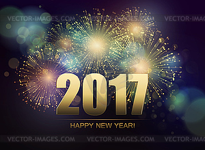 Holiday Fireworks Background - vector clip art