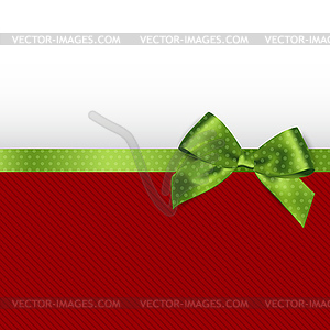 Holiday background with green bow - vector clipart