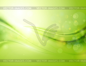 Smooth light blue waves lines and Lens Flares - vector clipart