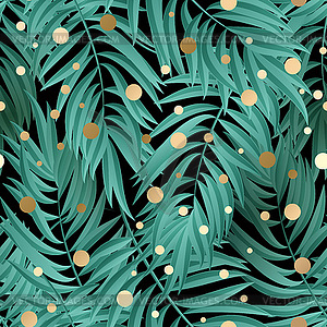 Tropical Palm leaves. seamless - vector clipart