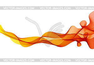 Abstract orange color wave design element. Curve - vector clip art