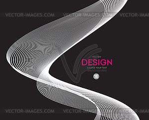 Abstract smooth gray wave . Gray smoke. Business - vector image