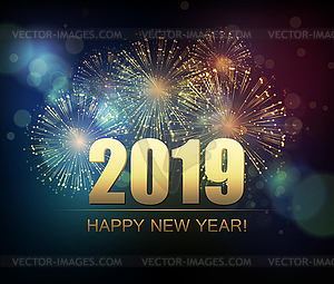 Holiday Fireworks Background. Happy New Year - vector clipart