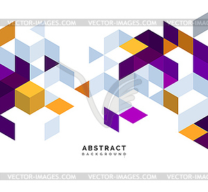 Абстрактный фон с цветными кубами и сеткой - изображение в векторе